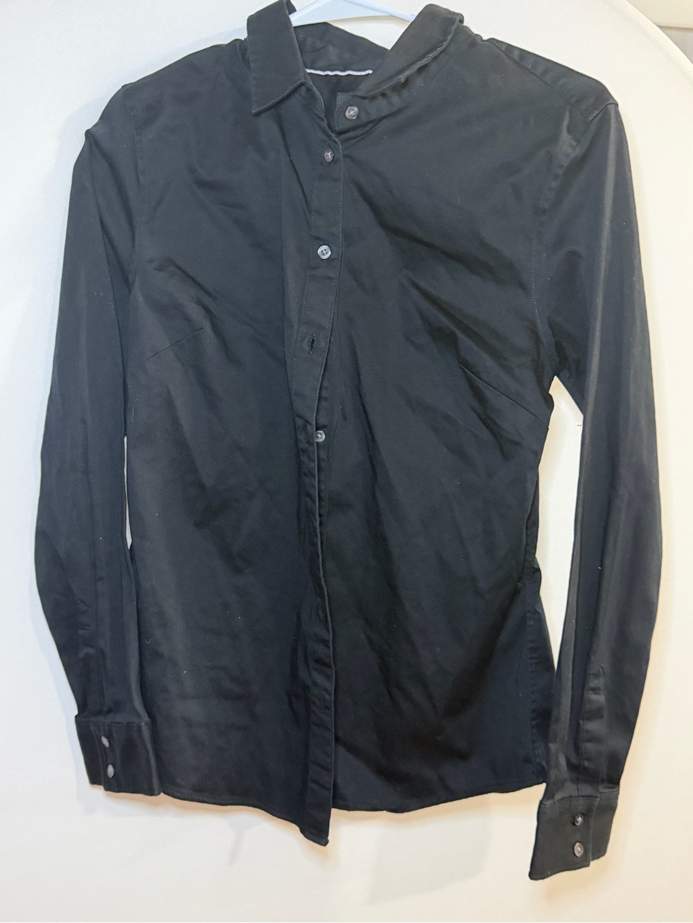 Banana Republic Woman's Black Long-Sleeve Button-Up Shirt
